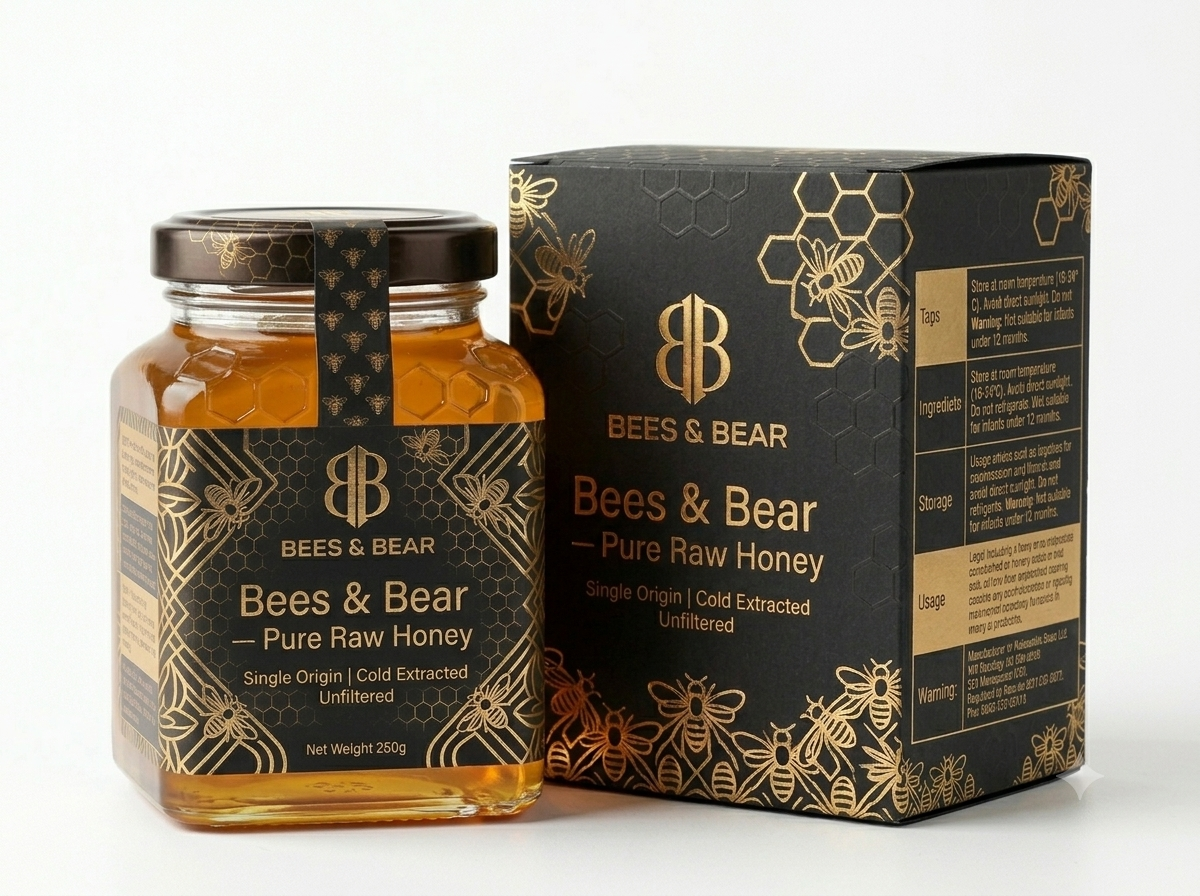 BEES & BEAR — Pure Raw Honey 500g