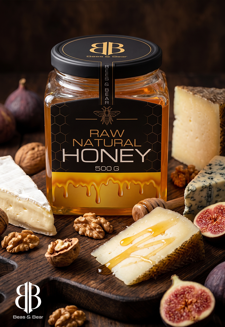 BEES & BEAR — Pure Raw Honey 500g
