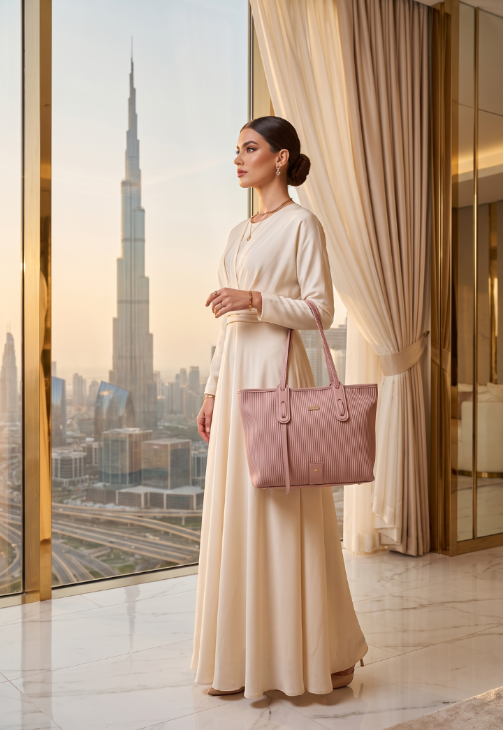 Vertical Ribbed Tote Bag