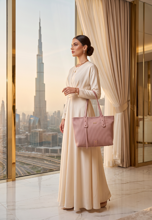 Vertical Ribbed Tote Bag