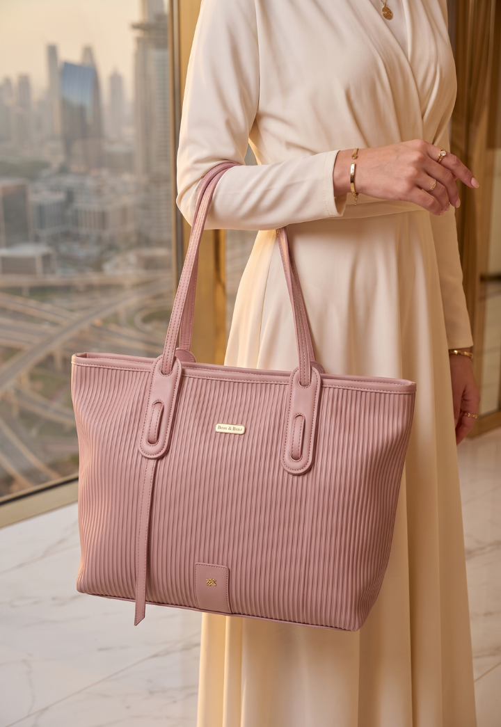 Vertical Ribbed Tote Bag