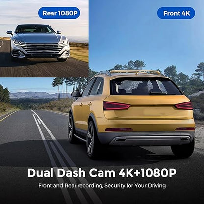 4K Ultra HD Smart Car Dash Camera (Front & Rear)