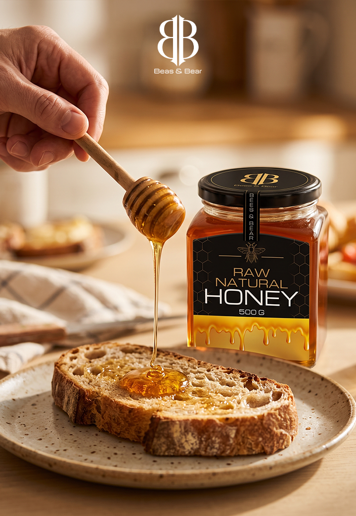 BEES & BEAR — Pure Raw Honey 500g