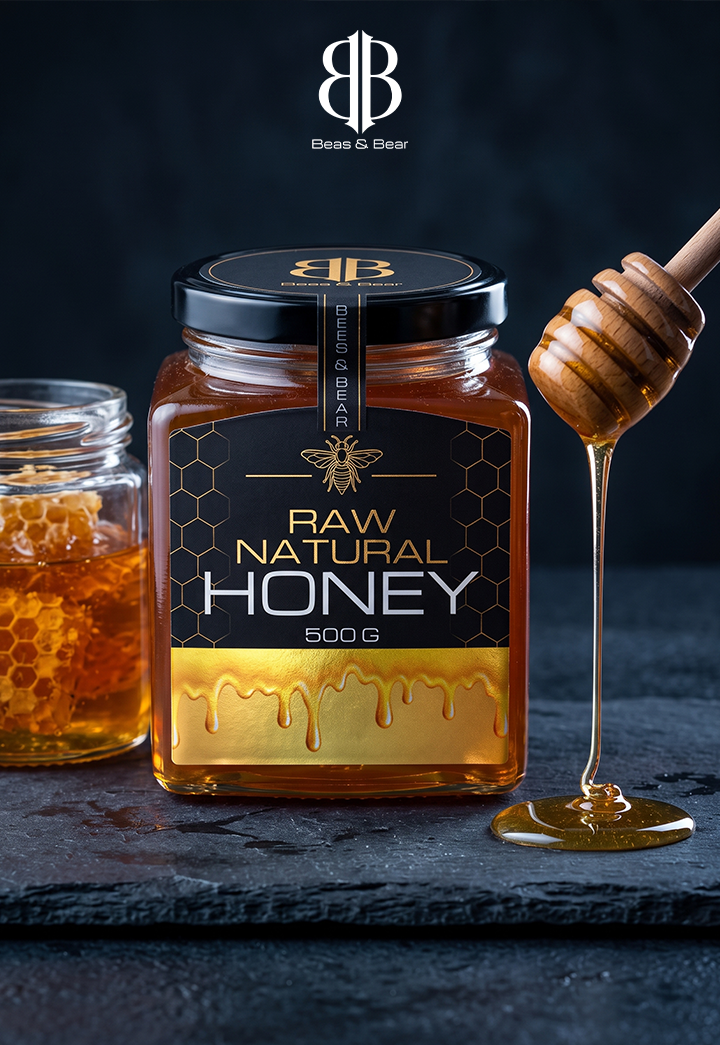 BEES & BEAR — Pure Raw Honey 500g