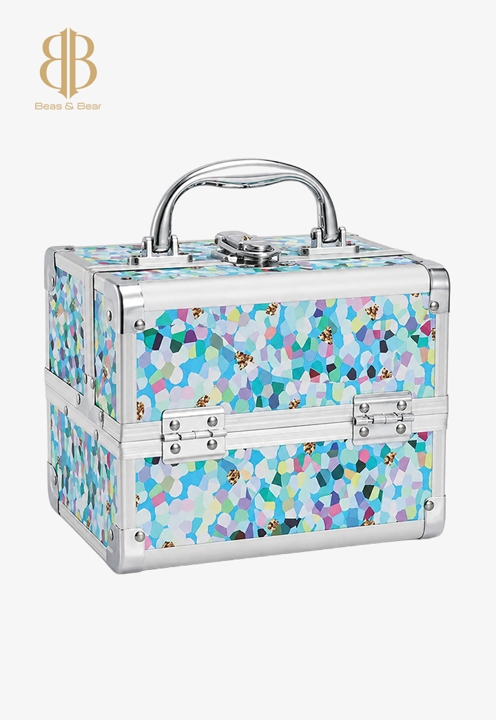 Blue Floral Makeup Case