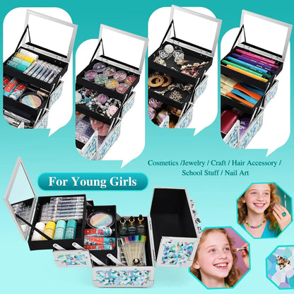 Blue Floral Makeup Case