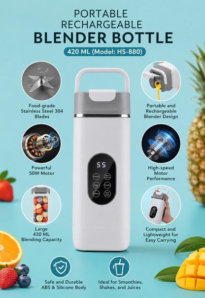 Portable Rechargeable Blender Bottle