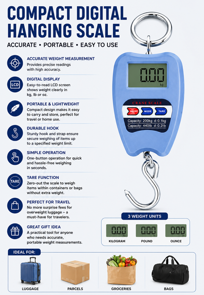 Compact Digital Hanging Scale
