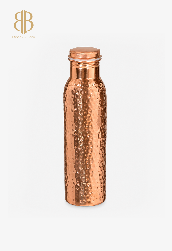 Pure Copper Hammered Water Bottle