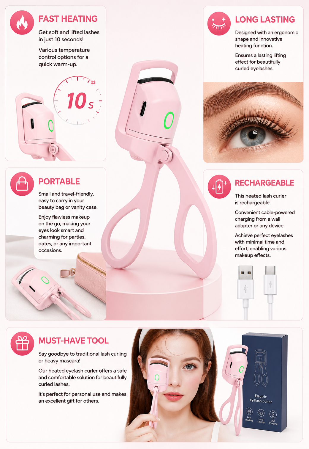 Electric Eyelash Curler Heated