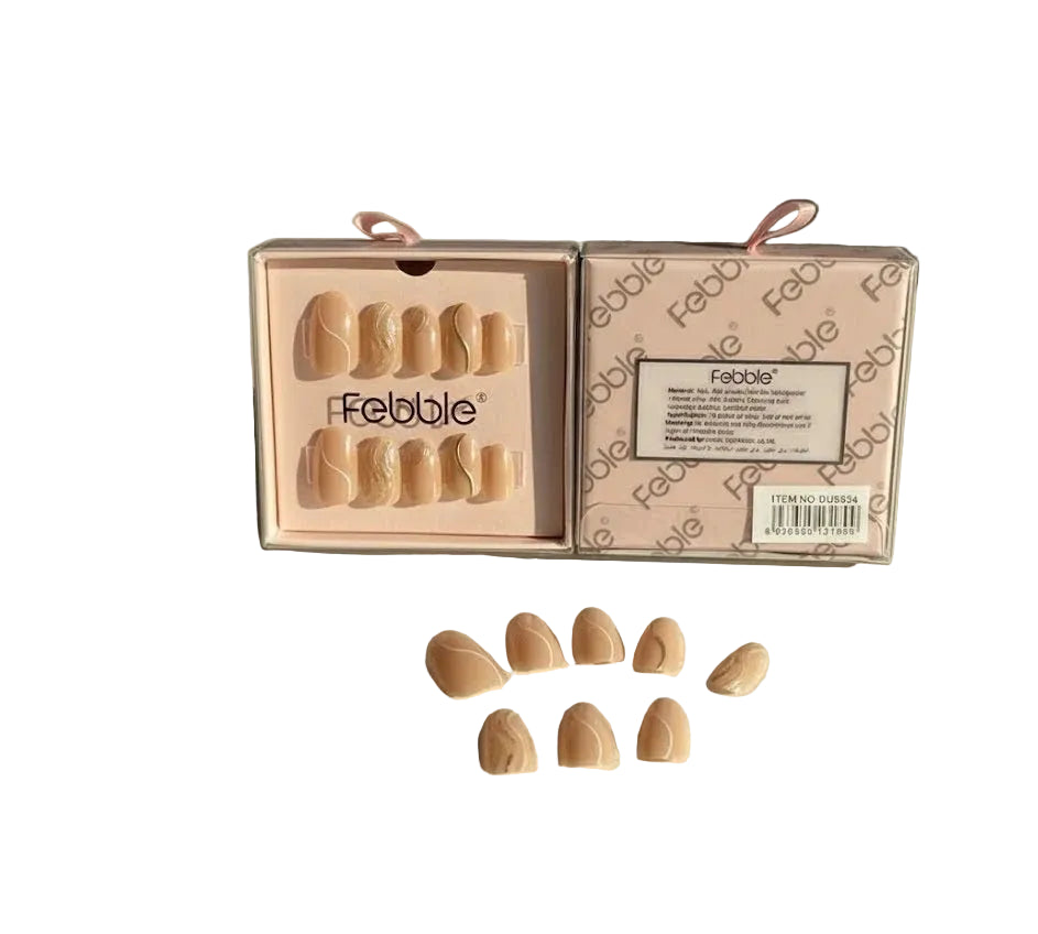 Febble - Nude Marble Swirl Press-On Nails
