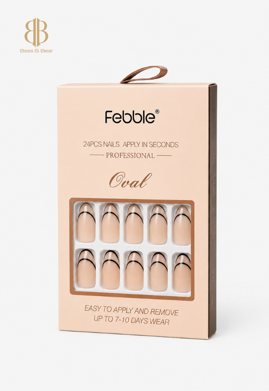 Febble - Oval Classic French Line Press-On Nails