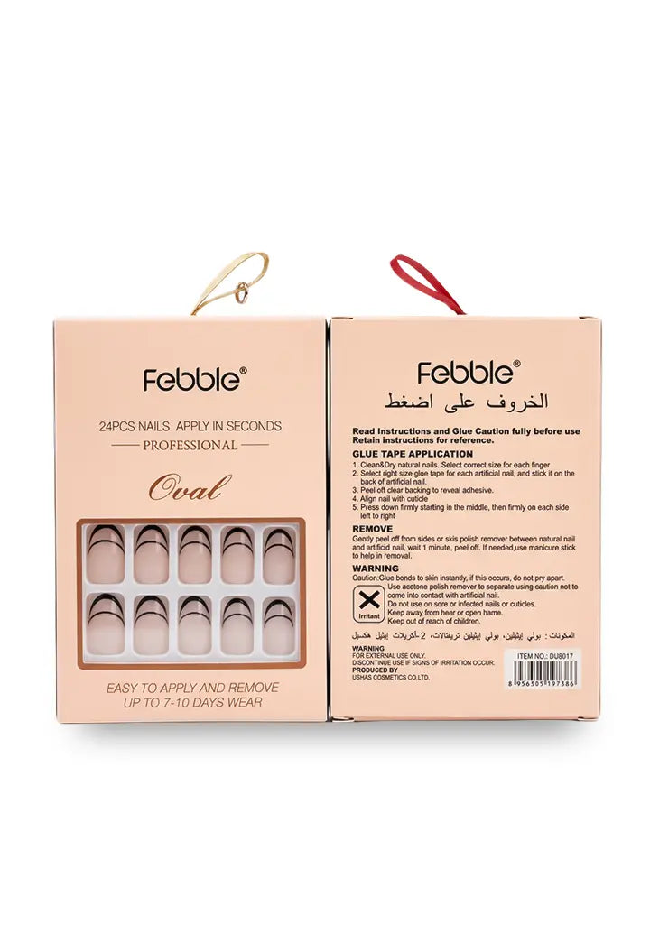 Febble - Oval Classic French Line Press-On Nails