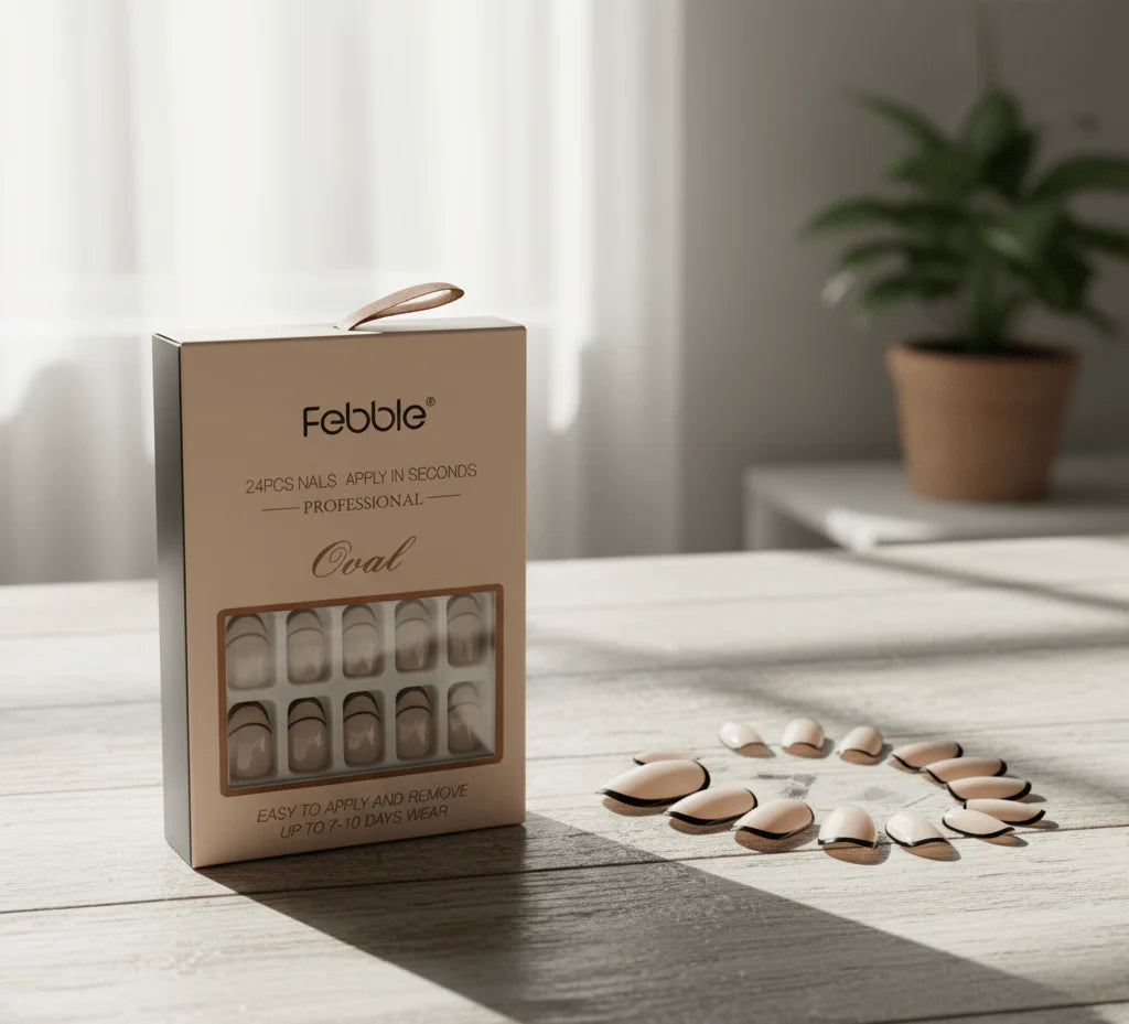 Febble - Oval Classic French Line Press-On Nails