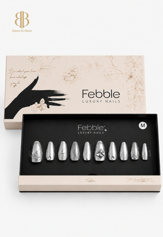 Febble - Silver Nocturne Chrome Nails