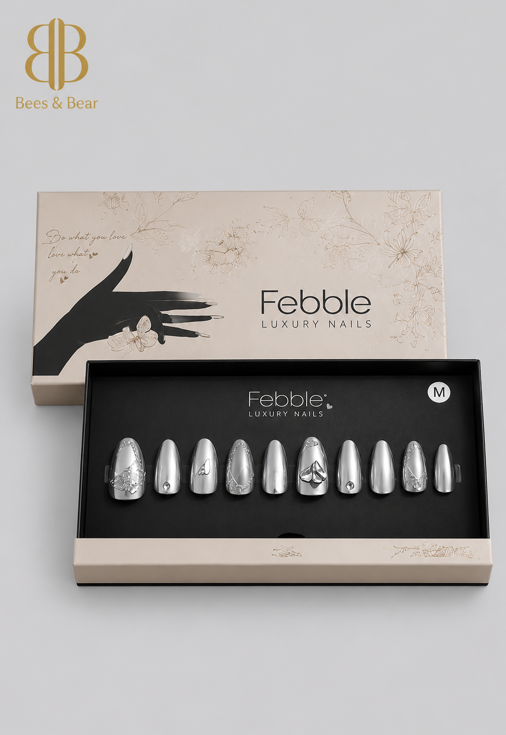 Febble - Silver Nocturne Chrome Nails
