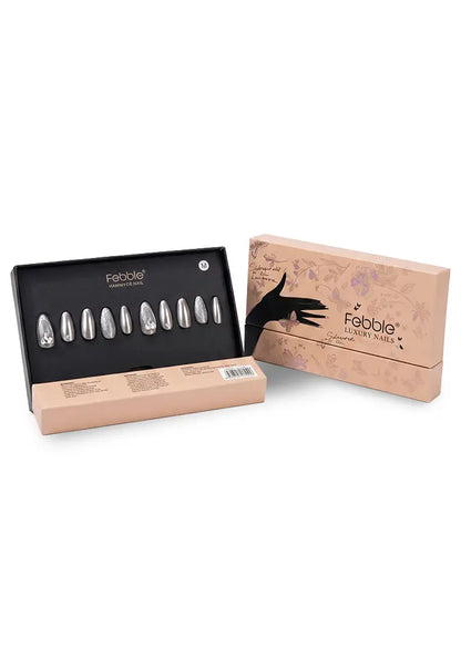 Febble - Silver Nocturne Chrome Nails