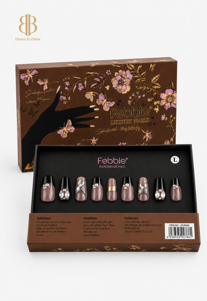Febble - Wing Butterfly Noir Nails