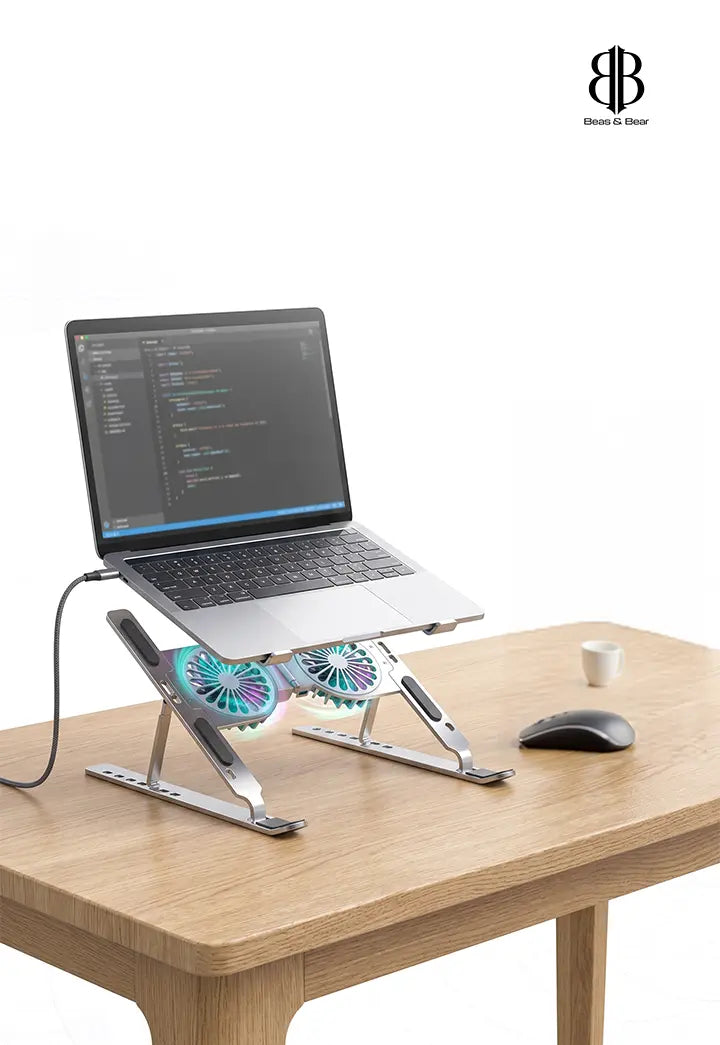 Foldable Dual Fan Laptop Cooling Stand