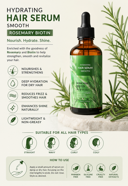 Nicefresh - Hydrating Hair Serum Smooth Rosemary Biotin