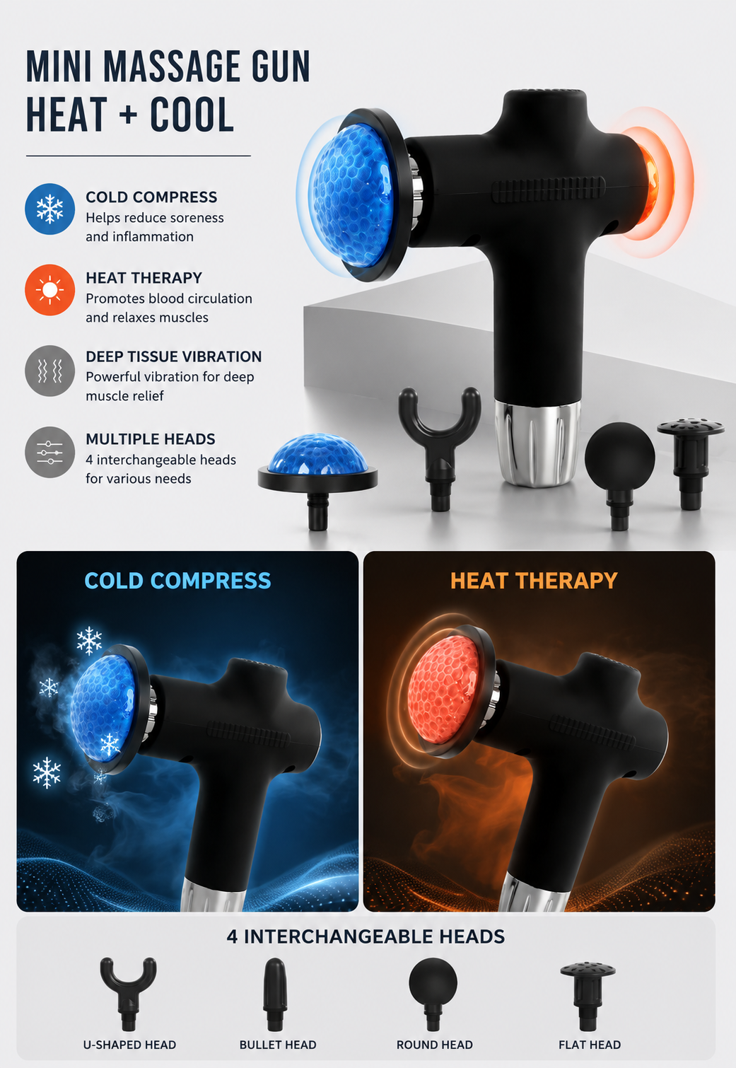 Practical Heat Cool Mini Massage Gun