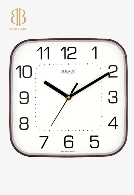 Solace Classic Minimal Square Wall Clock