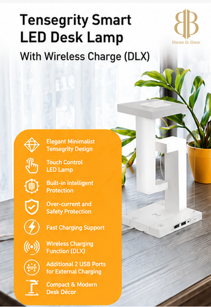 Tensegrity Smart LED Desk Lamp with Wireless Charge
