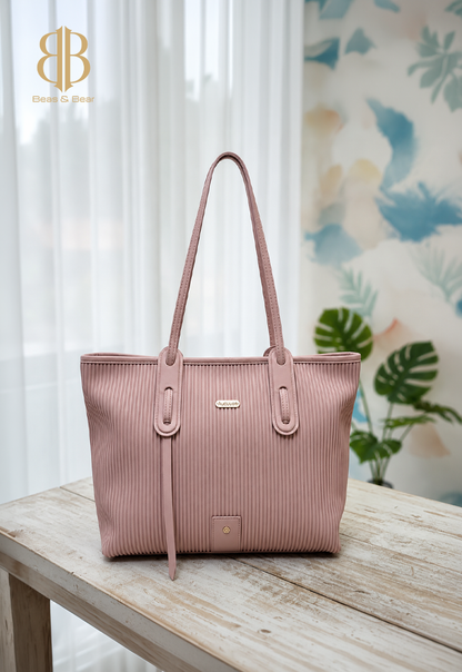Vertical Ribbed Tote Bag