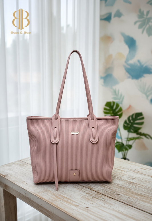Vertical Ribbed Tote Bag