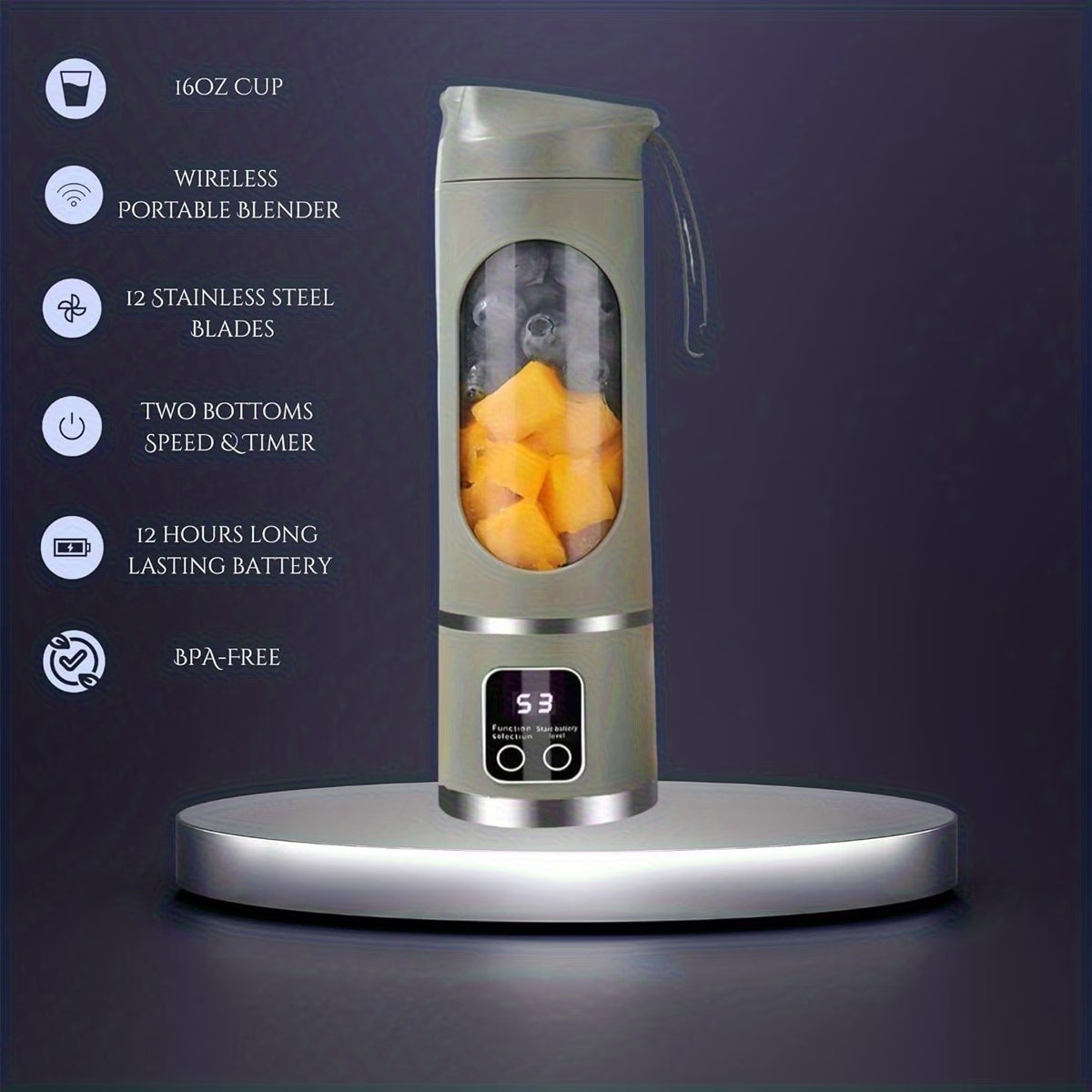 Portable USB Rechargeable Blender Bottle