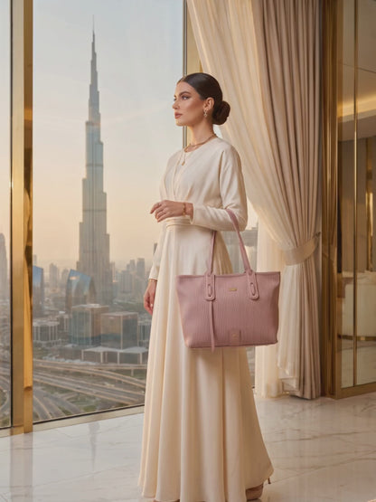 Vertical Ribbed Tote Bag